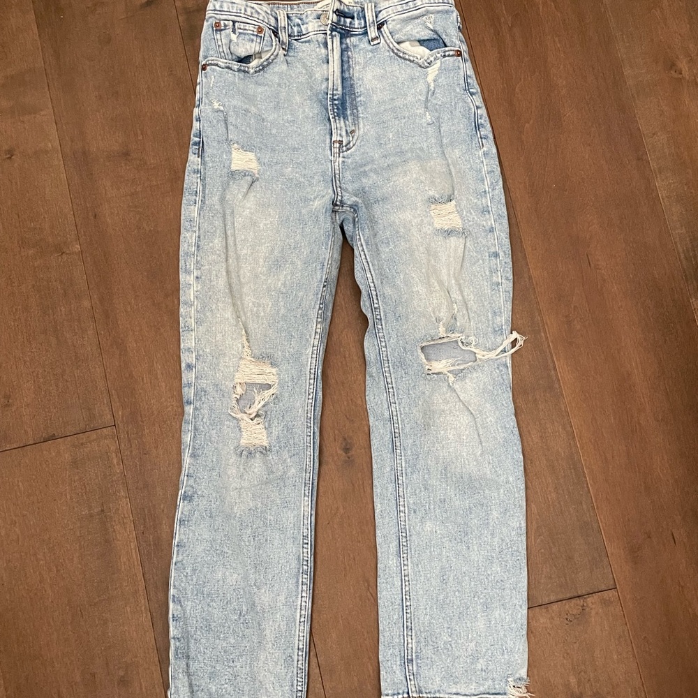 ABERCROMBIE Ultra High Rise Ankle Straight Jeans